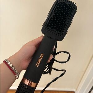 amika double agent 2-in-1 blow dryer + straightening brush